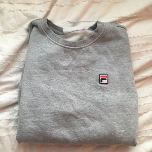 fila heavy cotton women gray crew neck sweatshirt